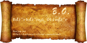 Bárkányi Olivér névjegykártya