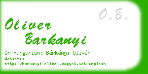 oliver barkanyi business card
